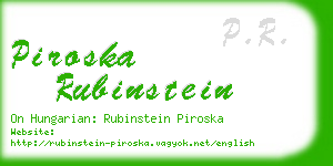 piroska rubinstein business card